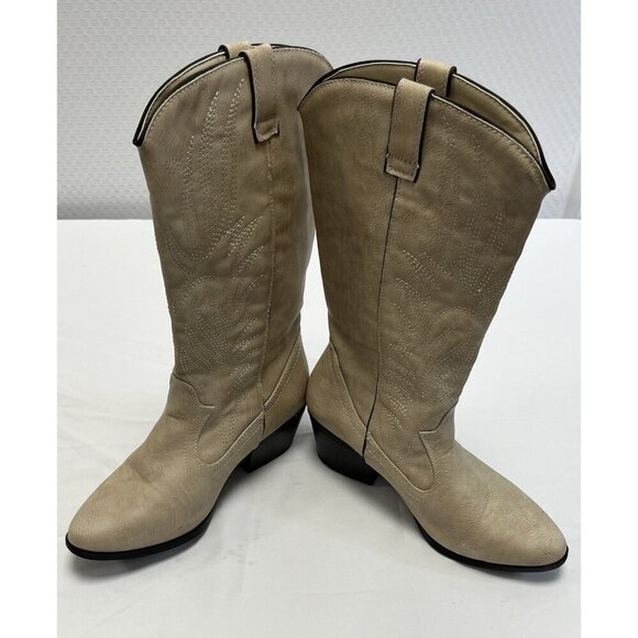 Woman’s Cottage/Boho Antique Cream Cowboy Boots Cupid Size 7 🤍 - Picture 6 of 7
